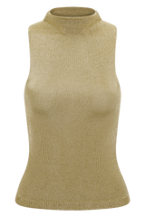 Nikki Lurex Top With Hardware - Gold