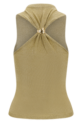Nikki Lurex Top With Hardware - Gold