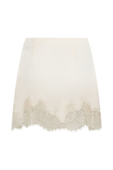 Nina Lace And Satin Mini Skirt - Ivory