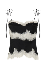 Nina Satin And Lace Camisole - Black/Ivory