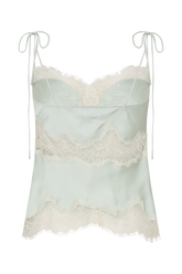 Nina Satin And Lace Camisole - Sage