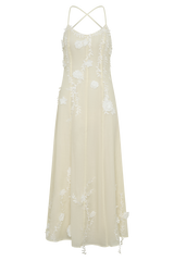 Odette Floral Lace Midi Dress - Buttermilk