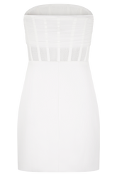 Palmer Mesh Corset Mini Dress - Ivory