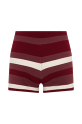 Philly Stripe Knit Short - Burgundy/Cream