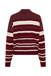 Philly Stripe Long Sleeve Knit Jumper - Burgundy/Cream