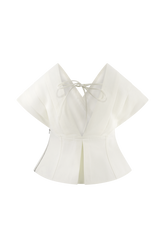 Rayne Off Shoulder Denim Top - White