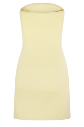 Rian Strapless Knit Mini Dress - Lemon