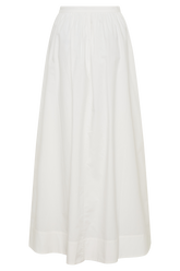 River Gathered Maxi Skirt - White