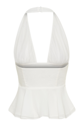 River Halter Neck Sleeveless Top - White