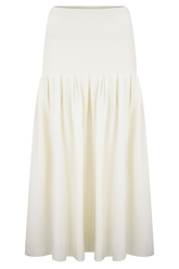 Romaine Bandage Knit Midi Skirt - Ivory