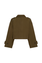 Rue Funnel Neck Bomber Jacket - Khaki