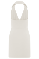 Ruth Cotton Halter Mini Dress - Ivory