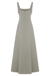 Salma Drop Waist Cotton Maxi Dress - Sage