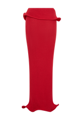 Samira Knit Wired Maxi Skirt - Red