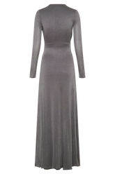 Scarlet Lurex Cowl Maxi Dress - Silver