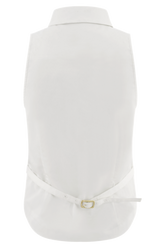 Selene Sleeveless Halter Shirt - White