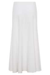 Selma Curved Waist Midi Skirt - White