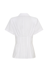 Selma Short Sleeve Linen Shirt - White