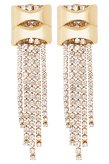 Shea Crystal Fringe Drop Earrings - Gold