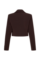 Simone Cropped Suiting Blazer - Dark Chocolate