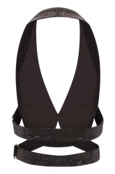 Siren Satin And Diamante Halter Top - Dark Chocolate