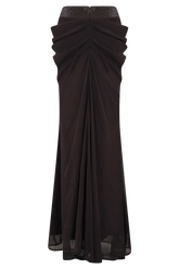 Siren Satin And Diamante Maxi Skirt - Dark Chocolate