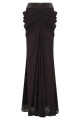 Siren Satin And Diamante Maxi Skirt - Dark Chocolate