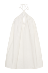 Sonja Keyhole Halter Cotton Mini Dress - White