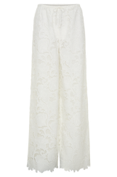Tessa Broderie Straight Leg Pants - White