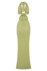 Theresea Halter Knit Maxi Dress - Light Olive