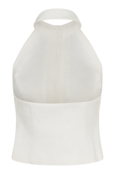 Tiara Halter Neck Suiting Top - White