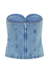 Tommy Strapless Denim Top With Buckle - Classic Blue
