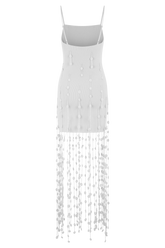 Tove Hand Knit Flower Mini Dress - White