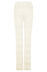 Trena Crochet Knit Pants - Ivory