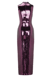 Veronica Sequin Midi Dress - Plum