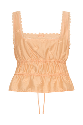 Vivian Embroidered Sleeveless Top - Orange