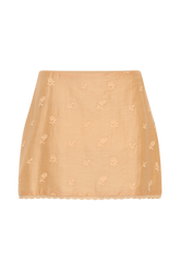 Vivian Embroidered Mini Skirt - Orange