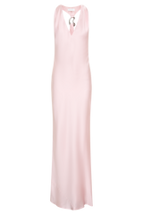 Winnie Halter Satin Maxi Dress With Hardware - Pale Pink