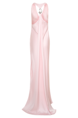 Winnie Halter Satin Maxi Dress With Hardware - Pale Pink
