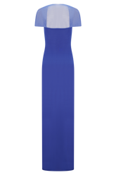 Wyatt Slinky And Mesh Maxi Dress - Cobalt Blue