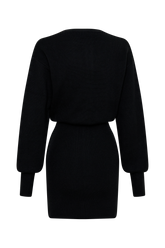Xaden Wool Mix Knit Mini Dress - Black