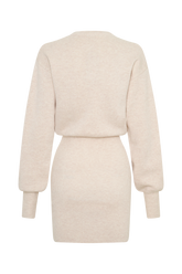 Xaden Wool Mix Knit Mini Dress - Oat Marle