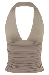 Peregrine Modal Gathered Halter Top - Neutral