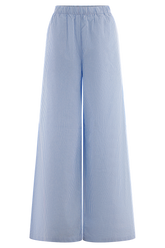 Hansen Wide Leg Pants - Blue Pinstripe