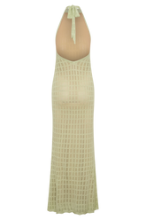 Hayley Halter Knit Maxi Dress - Seafoam