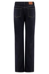 Janine High Waisted Straight Leg Jeans - Washed Indigo Blue