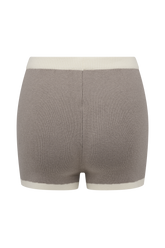 Julianne Contrast Knit Shorts - Pebble/Ivory