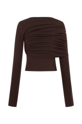 Keaton Modal Long Sleeve Overlay Top - Espresso