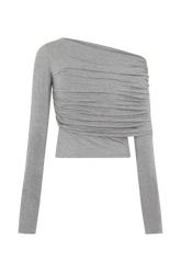 Keaton Modal Long Sleeve Overlay Top - Grey Marle