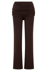 Keaton Modal Straight Leg Overlay Pant - Espresso